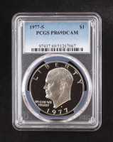 1977-S Eisenhower Silver Dollar - Deep Cameo Proof (PCGS PR69DCAM) at PristineAuction.com