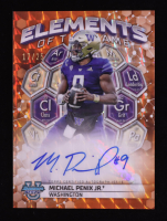 Michael Penix Jr. 2023 Bowman's Best University Elements of the Game Autographs Orange Geometric Refractors #ETGAMPJ #17/25 RC at PristineAuction.com