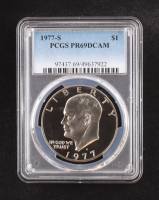 1977-S Eisenhower Silver Dollar - Deep Cameo Proof (PCGS PR69DCAM) at PristineAuction.com
