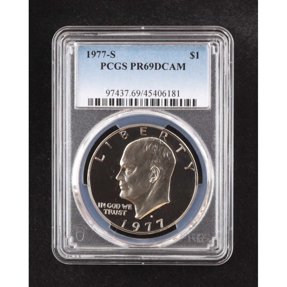 1977-S Eisenhower Silver Dollar - Deep Cameo Proof (PCGS PR69DCAM) at PristineAuction.com