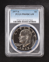 1977-S Eisenhower Silver Dollar - Deep Cameo Proof (PCGS PR69DCAM) at PristineAuction.com