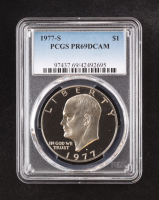 1977-S Eisenhower Silver Dollar - Deep Cameo Proof (PCGS PR69DCAM) at PristineAuction.com