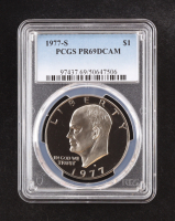 1977-S Eisenhower Silver Dollar - Deep Cameo Proof (PCGS PR69DCAM) at PristineAuction.com