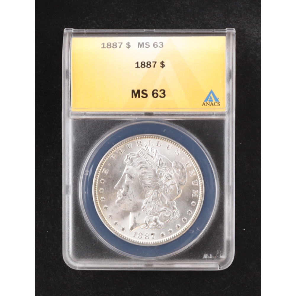 1887 Morgan Silver Dollar (ANACS MS63) at PristineAuction.com