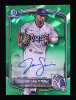 Jac Caglianone 2025 Bowman Chrome Sapphire Prospect Autographs Green Refractors #CPSJCA #66/99 RC at PristineAuction.com