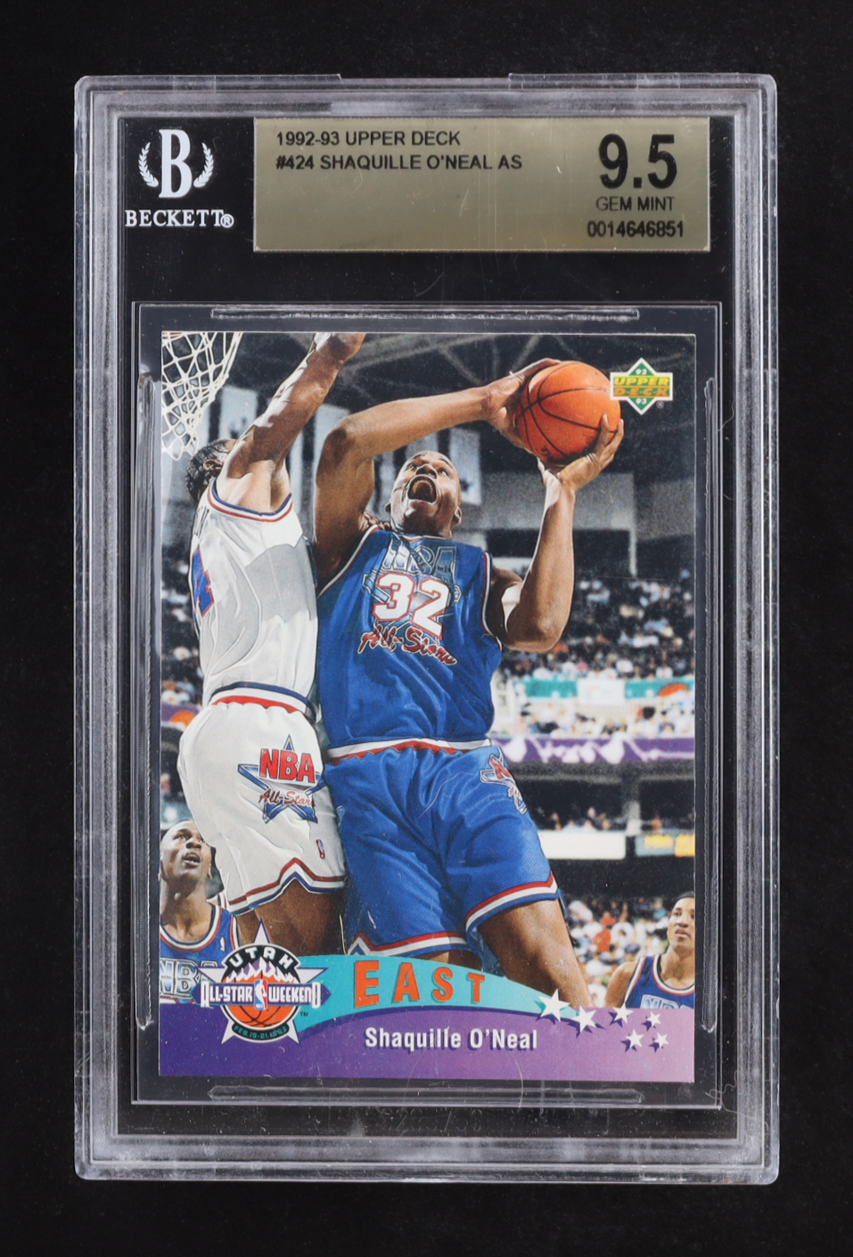 Shaquille O'Neal 1992-93 Upper Deck AS #424 RC (BGS 9.5) at PristineAuction.com Shaquille O'Neal 1992-93 Upper Deck AS #424 RC (BGS 9.5) at PristineAuction.com
