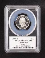 2008-S U.S. State Quarter Series, Oklahoma - 90% Silver Deep Cameo Proof (PCGS PR69DCAM) at PristineAuction.com