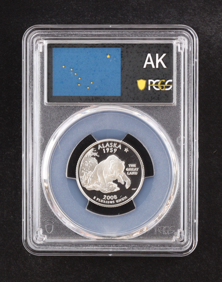 2008-S U.S. State Quarter Series, Alaska - 90% Silver Deep Cameo Proof (PCGS PR69DCAM) at PristineAuction.com 2008-S U.S. State Quarter Series, Alaska - 90% Silver Deep Cameo Proof (PCGS PR69DCAM) at PristineAuction.com