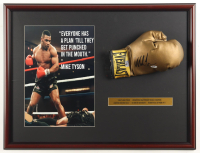 Mike Tyson Signed "Everyone Has A Plan.." Custom Framed Print Display with Vintage Everlast Gold Boxing Glove & Career Stat Plaque (Tyson & PSA) at PristineAuction.com