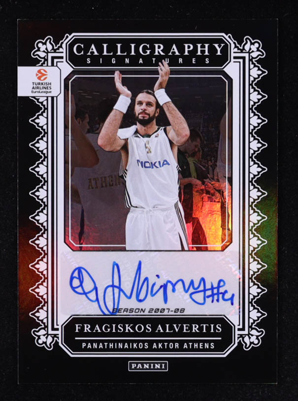 Fragiskos Alvertis 2024-25 Panini Turkish Airlines EuroLeague Calligraphy Signatures #CALALV at PristineAuction.com Fragiskos Alvertis 2024-25 Panini Turkish Airlines EuroLeague Calligraphy Signatures #CALALV at PristineAuction.com