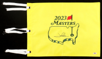 Jon Rahm Signed 2023 Masters Tournament Golf Pin Flag (PSA) at PristineAuction.com