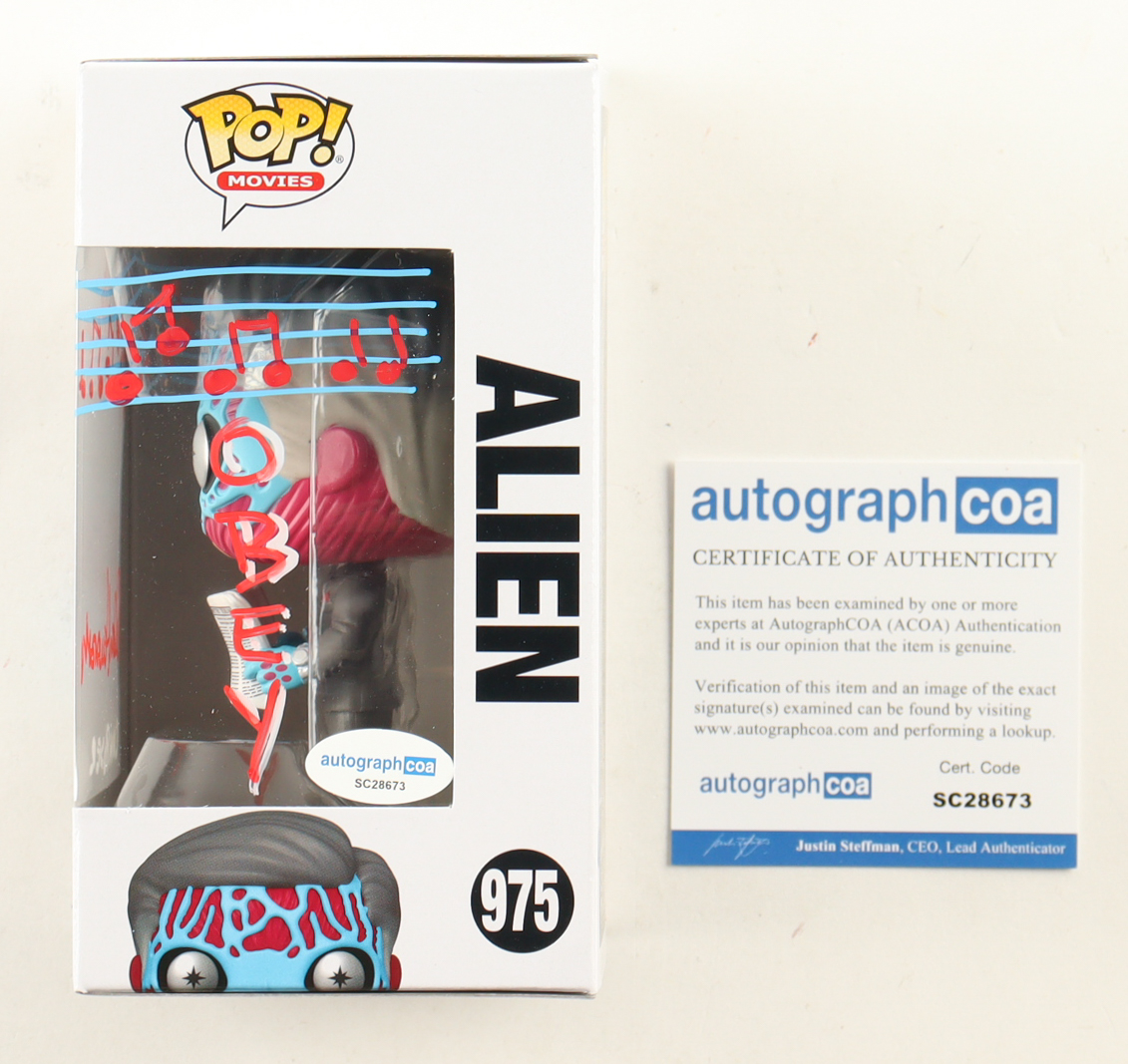 Alan Howarth Signed "They Live" #975 Alien Funko Pop! Vinyl Figure Inscribed "Composer" & "Obey" with Hand-Drawn Sketch (AutographCOA) at PristineAuction.com Alan Howarth Signed "They Live" #975 Alien Funko Pop! Vinyl Figure Inscribed "Composer" & "Obey" with Hand-Drawn Sketch (AutographCOA) at PristineAuction.com