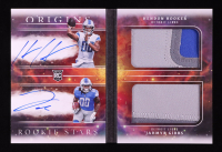 Jahmyr Gibbs / Hendon Hooker 2023 Panini Origins Rookie Stars Dual Patch Signatures Booklet #1 #48/49 RC at PristineAuction.com