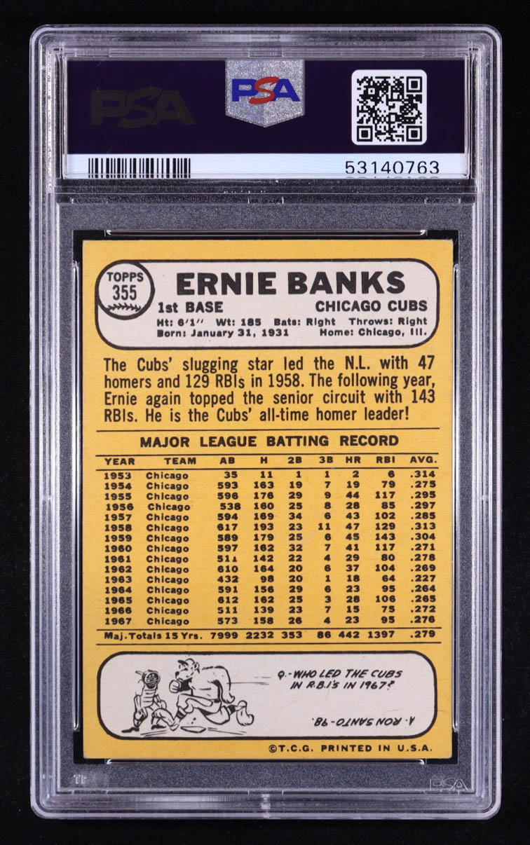 Ernie Banks 1968 Topps #355 (PSA 4.5) at PristineAuction.com Ernie Banks 1968 Topps #355 (PSA 4.5) at PristineAuction.com