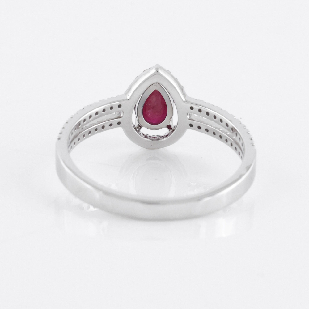 .540 CTW Natural Ruby & Diamond Ring Mounted in 14Kt White Gold G-H, SI - I | Estimated Retail Value: $8,170 (IGI) at PristineAuction.com