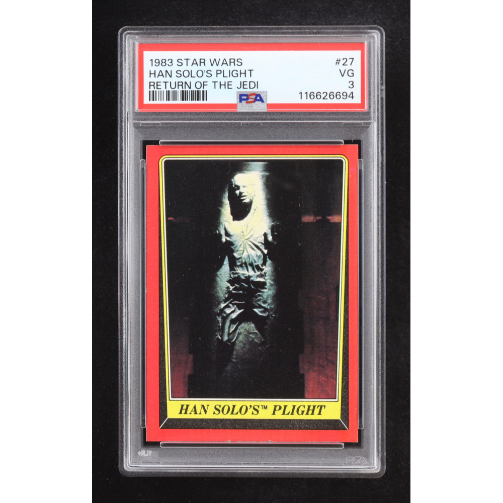 Han Solo's Plight 1983 Topps Star Wars Return of the Jedi #27 (PSA 3) at PristineAuction.com