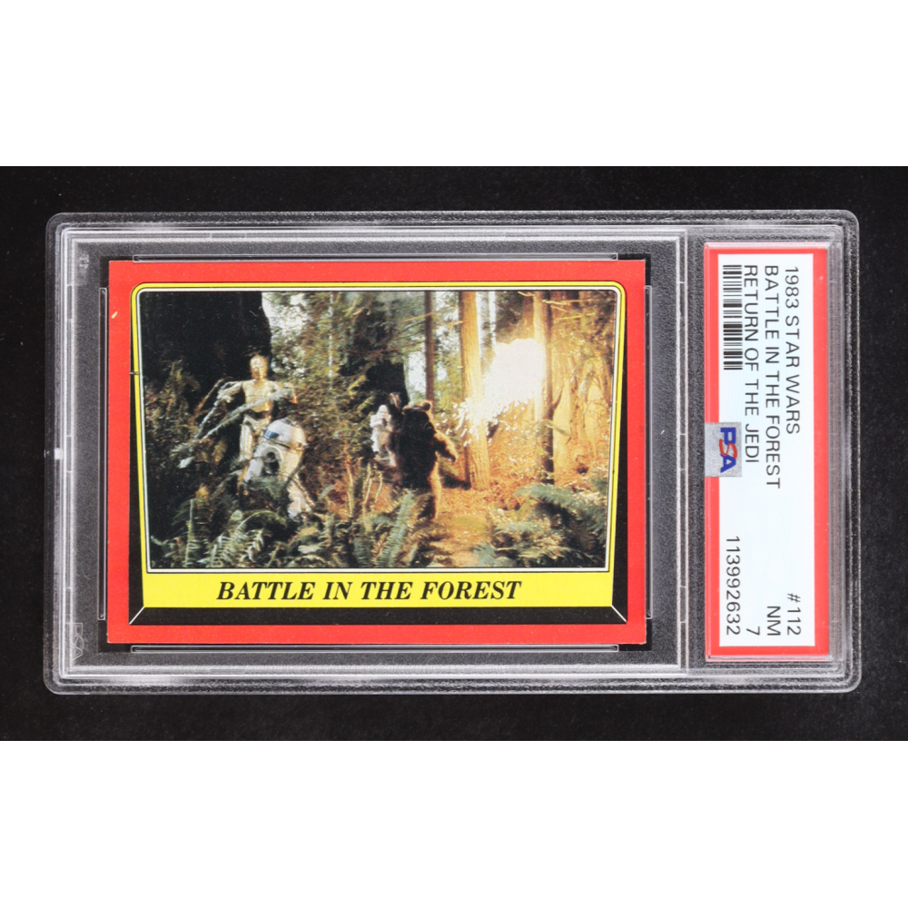 Battle In The Forest 1983 Topps Star Wars Return of the Jedi #112 (PSA 7) at PristineAuction.com