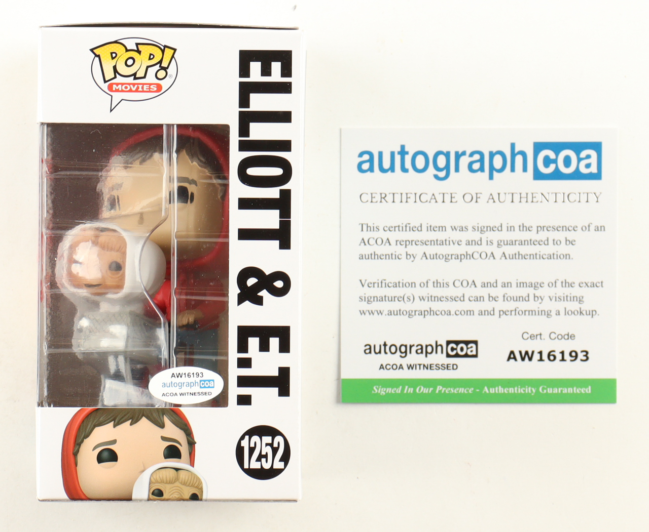 Henry Thomas Signed "E.T." #1252 Elliot & E.T. Funko Pop! Vinyl Figure Inscribed "Hang On!" & "Elliott" (ACOA) at PristineAuction.com Henry Thomas Signed "E.T." #1252 Elliot & E.T. Funko Pop! Vinyl Figure Inscribed "Hang On!" & "Elliott" (ACOA) at PristineAuction.com