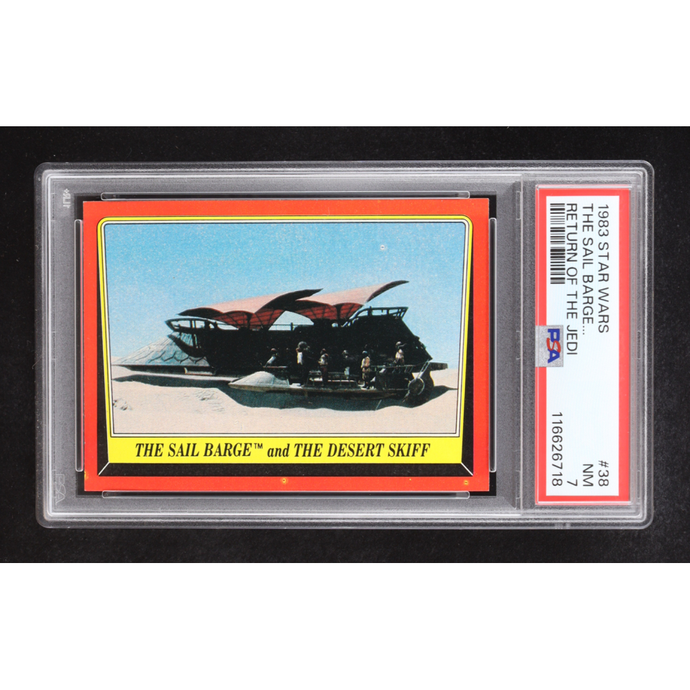 The Sail Barge and The Desert Skiff 1983 Topps Star Wars Return of the Jedi #38 (PSA 7) at PristineAuction.com