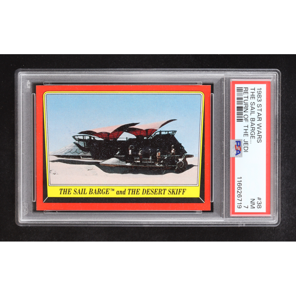 The Sail Barge and The Desert Skiff 1983 Topps Star Wars Return of the Jedi #38 (PSA 7) at PristineAuction.com