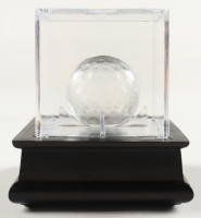 Royal Doulton Crystal Golf Ball in Mirrored Display Case at PristineAuction.com
