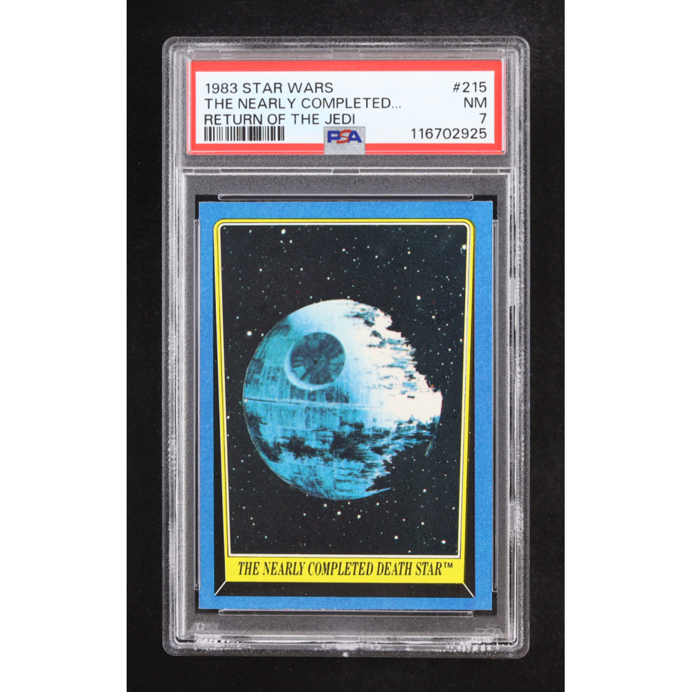 The Nearly Completed Death Star 1983 Topps Star Wars Return of the Jedi #215 (PSA 7) at PristineAuction.com The Nearly Completed Death Star 1983 Topps Star Wars Return of the Jedi #215 (PSA 7) at PristineAuction.com