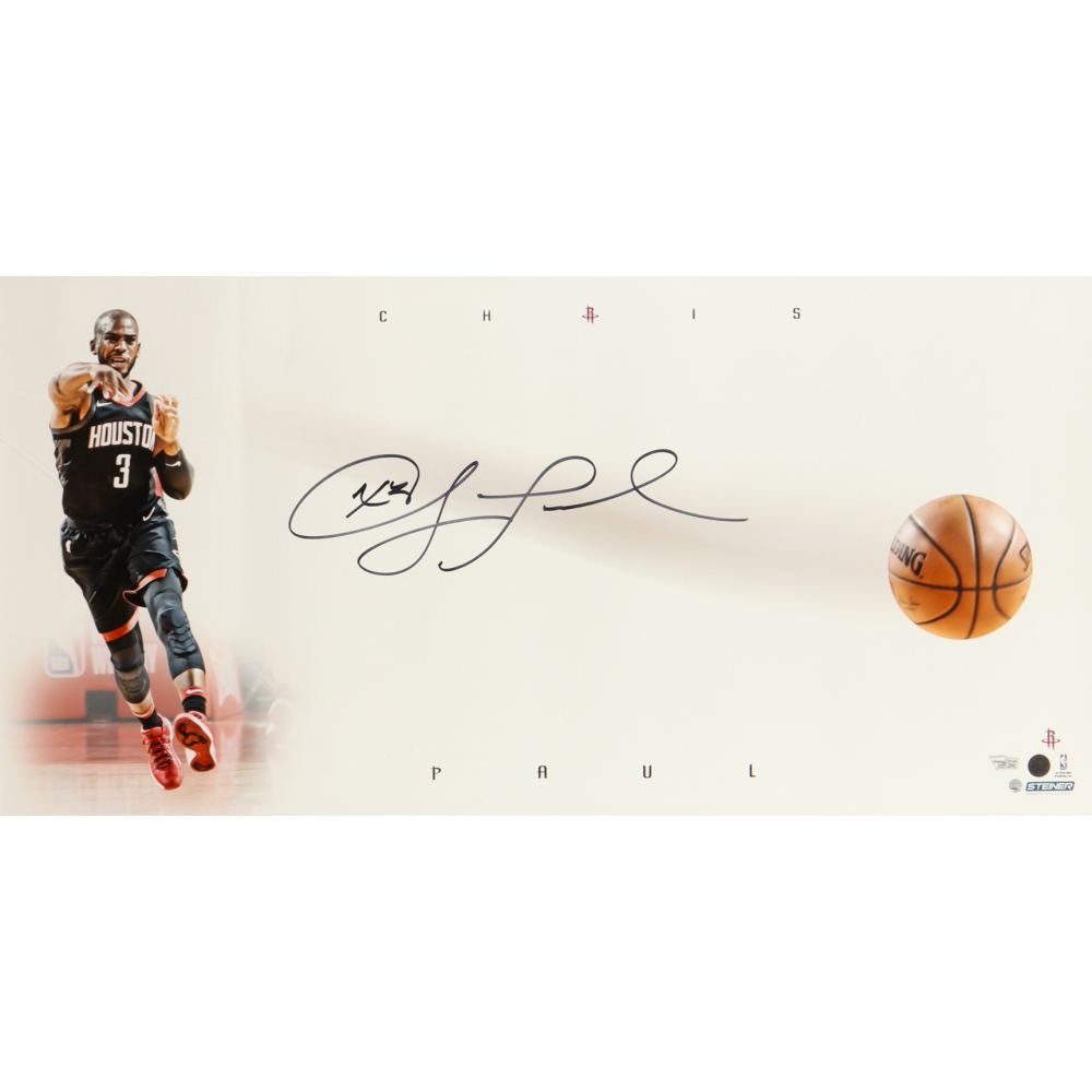 Chris Paul Signed Rockets 16x32 Poster (Steiner) at PristineAuction.com