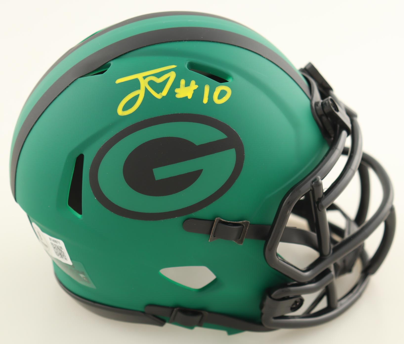Jordan Love Signed Packers Rave Alternate Speed Mini Helmet (Beckett) at PristineAuction.com Jordan Love Signed Packers Rave Alternate Speed Mini Helmet (Beckett) at PristineAuction.com