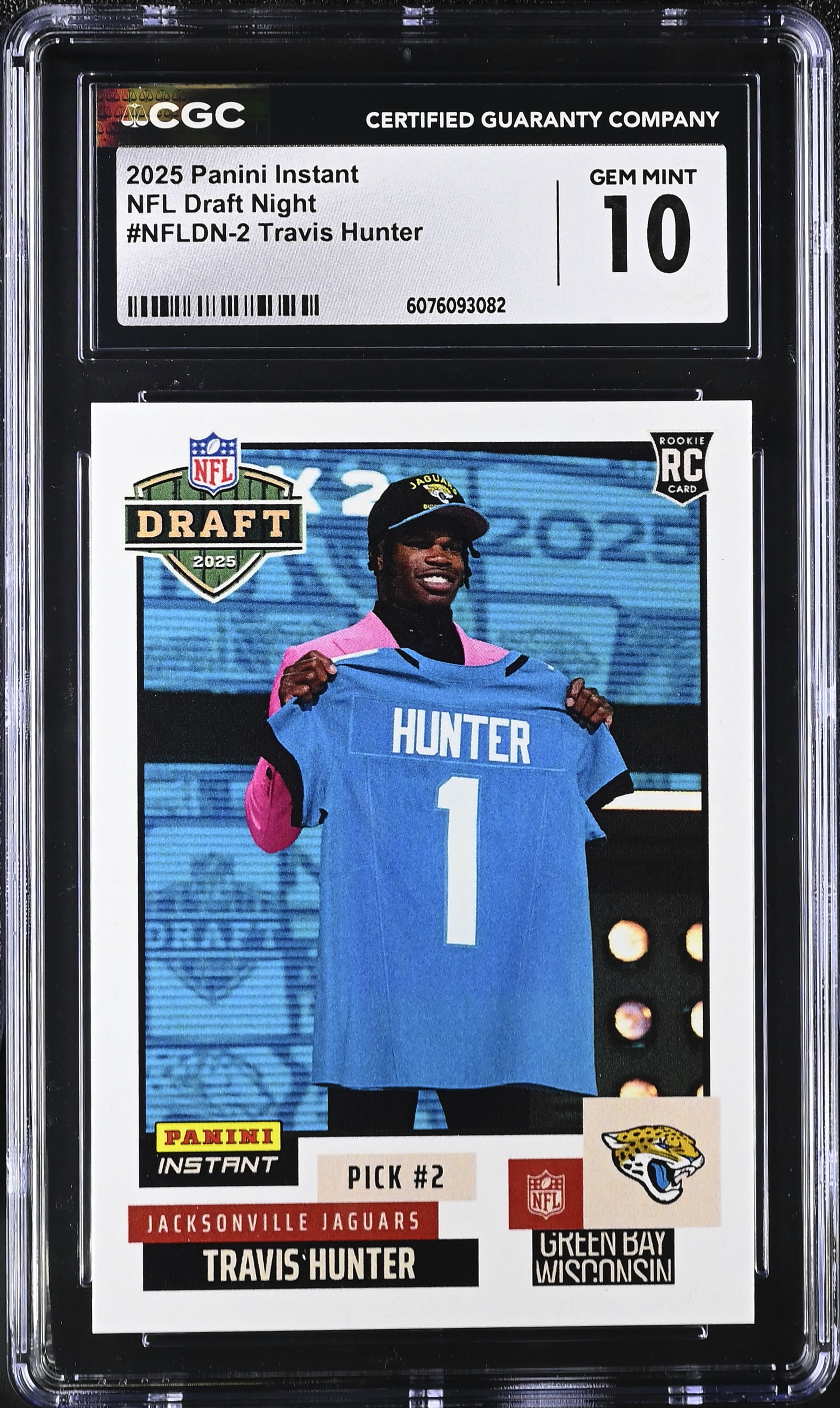 Travis Hunter 2025 Panini Instant #NFLDN-2 Draft Night RC (CGC 10) at PristineAuction.com Travis Hunter 2025 Panini Instant #NFLDN-2 Draft Night RC (CGC 10) at PristineAuction.com