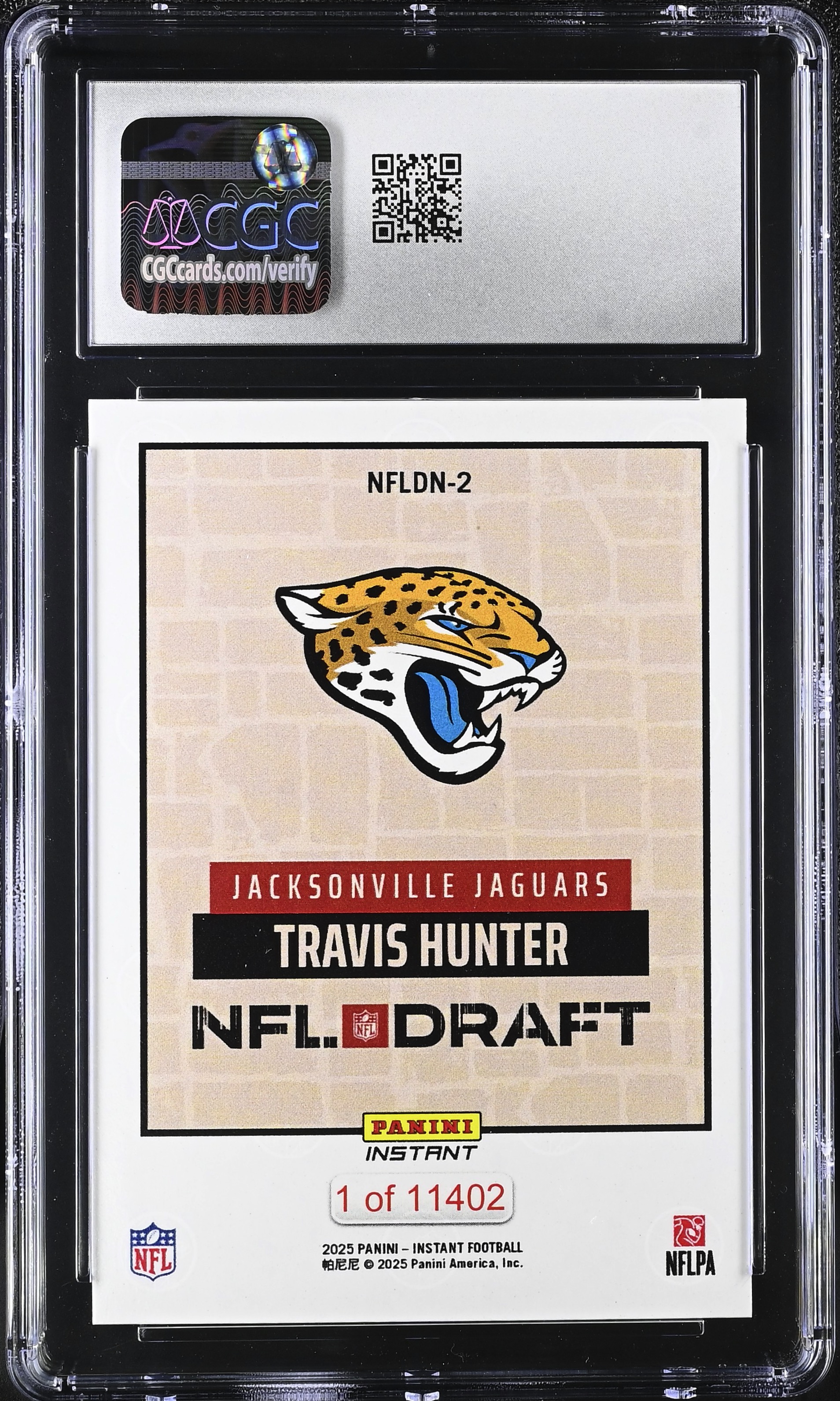 Travis Hunter 2025 Panini Instant #NFLDN-2 Draft Night RC (CGC 10) at PristineAuction.com Travis Hunter 2025 Panini Instant #NFLDN-2 Draft Night RC (CGC 10) at PristineAuction.com