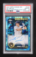 Sal Frelick 2024 Topps Chrome Update Rookie Autographs Aqua Blue Lava Lamp Refractors #RASF #107/175 RC (PSA 10) at PristineAuction.com