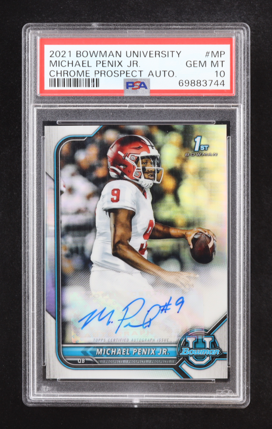 Michael Penix Jr. 2021 Bowman Chrome University Prospect Autograph #BCPAMP RC (PSA 10) at PristineAuction.com Michael Penix Jr. 2021 Bowman Chrome University Prospect Autograph #BCPAMP RC (PSA 10) at PristineAuction.com