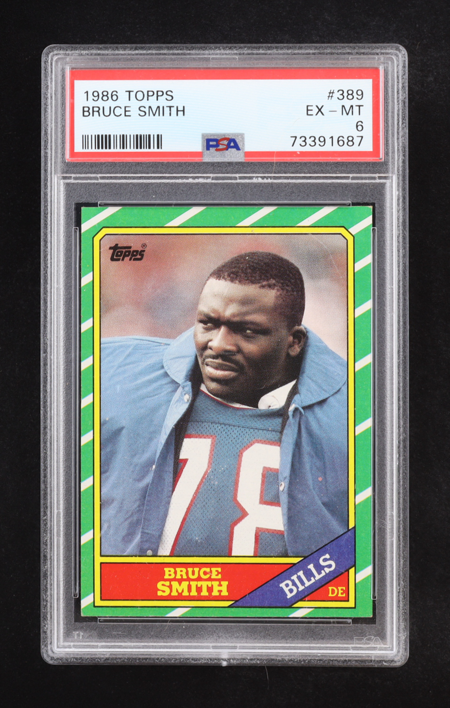 Bruce Smith 1986 Topps #389 RC (PSA 6) at PristineAuction.com Bruce Smith 1986 Topps #389 RC (PSA 6) at PristineAuction.com