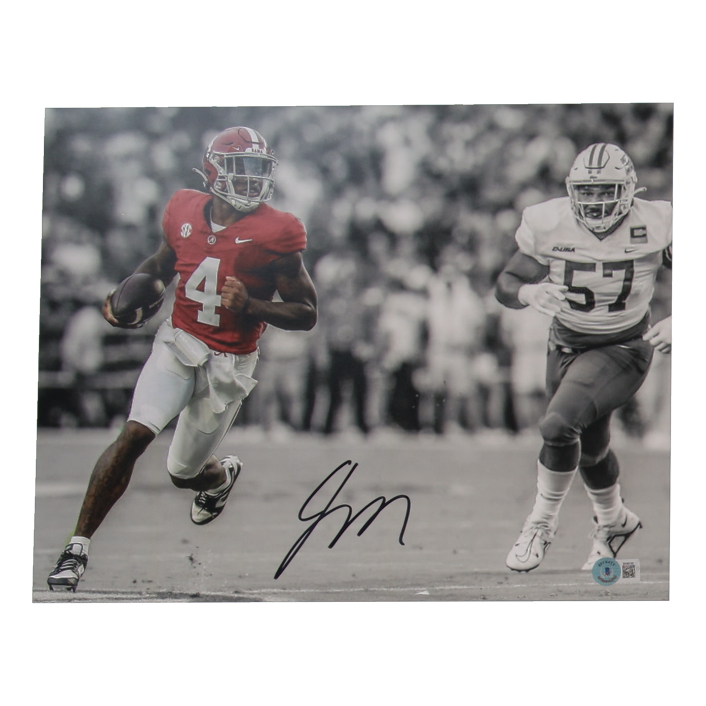 Jalen Milroe Signed Alabama Crimson Tide 11x14 Photo (Beckett) at PristineAuction.com Jalen Milroe Signed Alabama Crimson Tide 11x14 Photo (Beckett) at PristineAuction.com