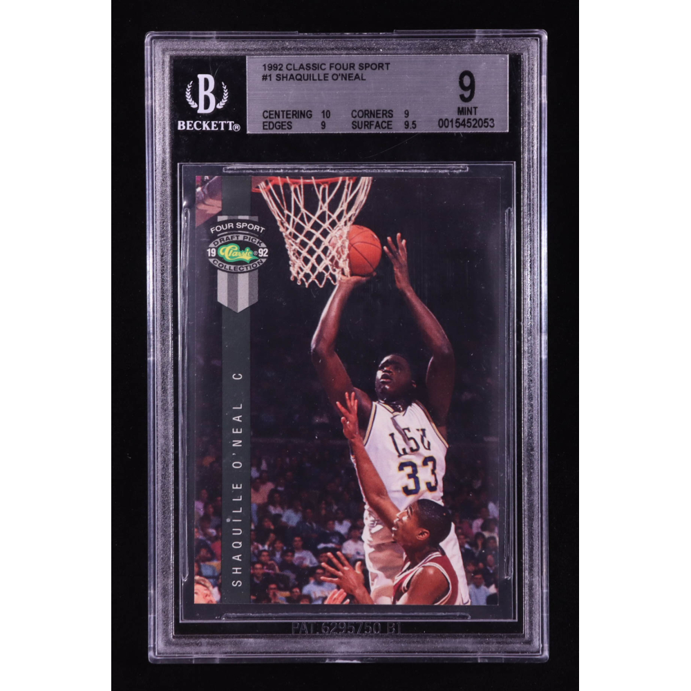 Shaquille O'Neal 1992 Classic Four Sport #1 RC (BGS 9) at PristineAuction.com