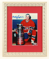Bernie Geoffrion Signed Canadiens Custom Framed Photo Display (PSA) at PristineAuction.com