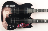 Robert Plant & Jimmy Page Signed 39" Custom Dual Neck Electric Guitar (Real & AutographPros) at PristineAuction.com