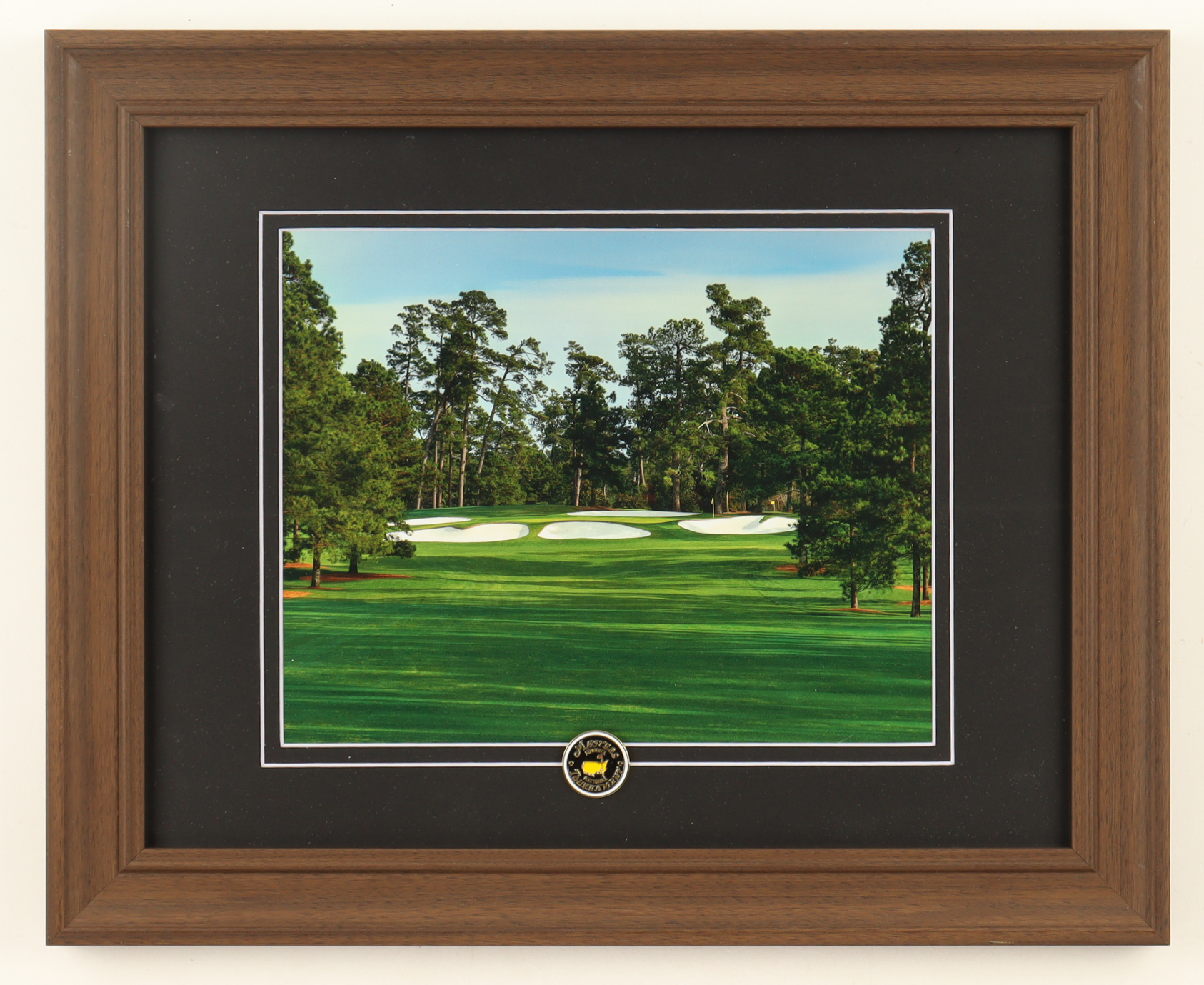 Augusta National Golf Course Custom Framed Photo Display with Masters Pin at PristineAuction.com Augusta National Golf Course Custom Framed Photo Display with Masters Pin at PristineAuction.com