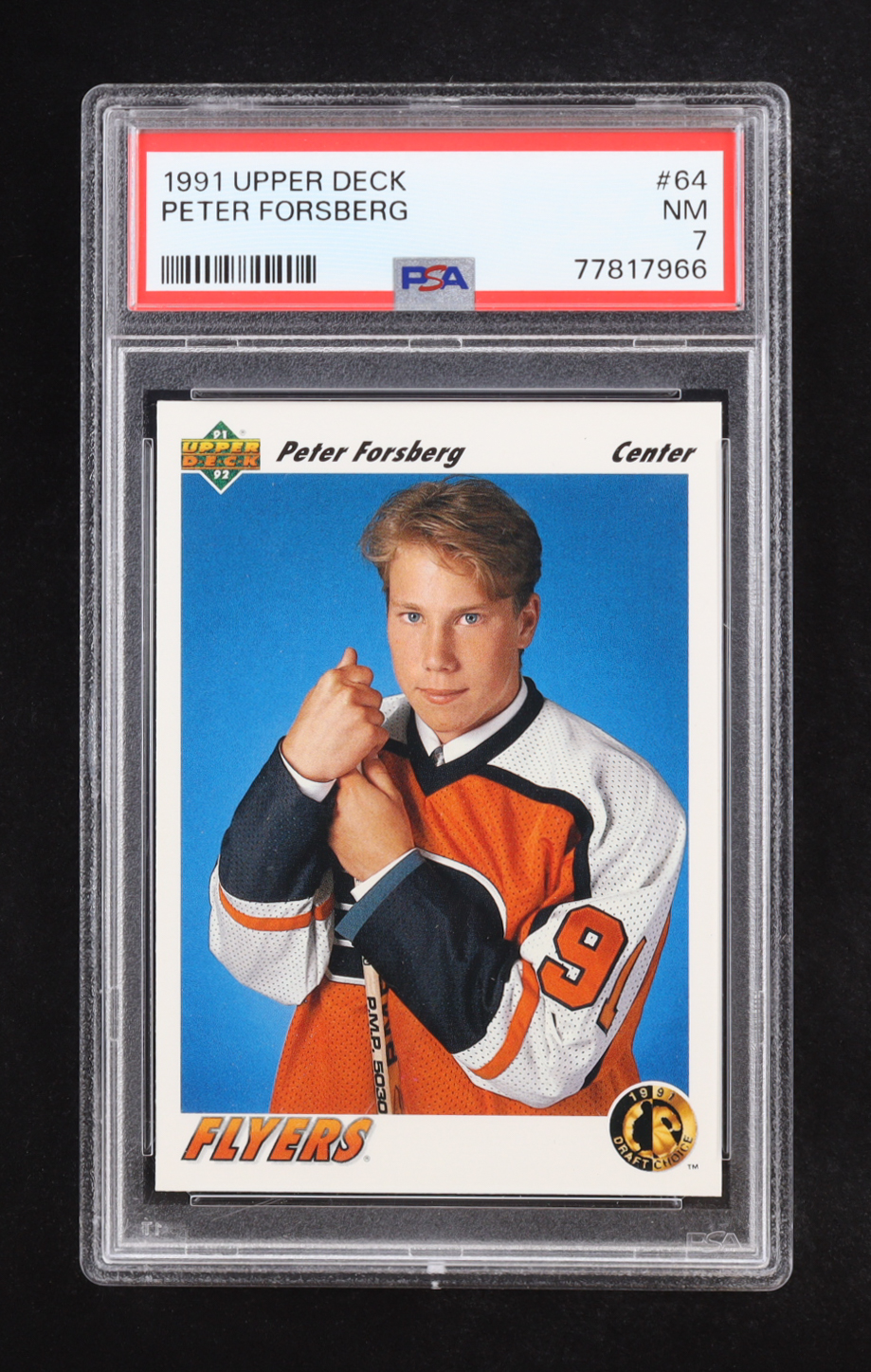 Peter Forsberg 1991 Upper Deck #64 RC (PSA 7) at PristineAuction.com Peter Forsberg 1991 Upper Deck #64 RC (PSA 7) at PristineAuction.com