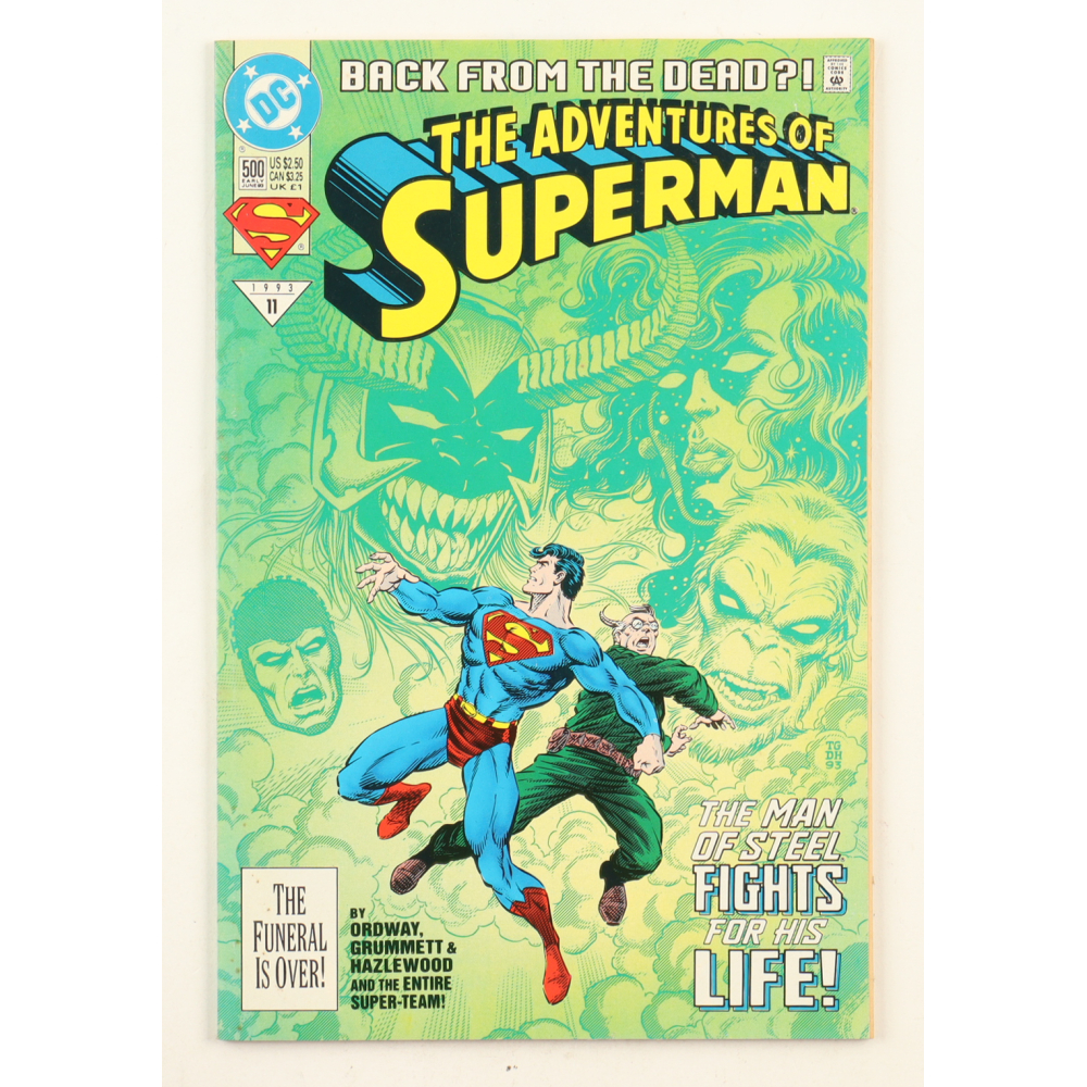 1993 "Adventures of Superman" Issue #500 DC Comic Book at PristineAuction.com