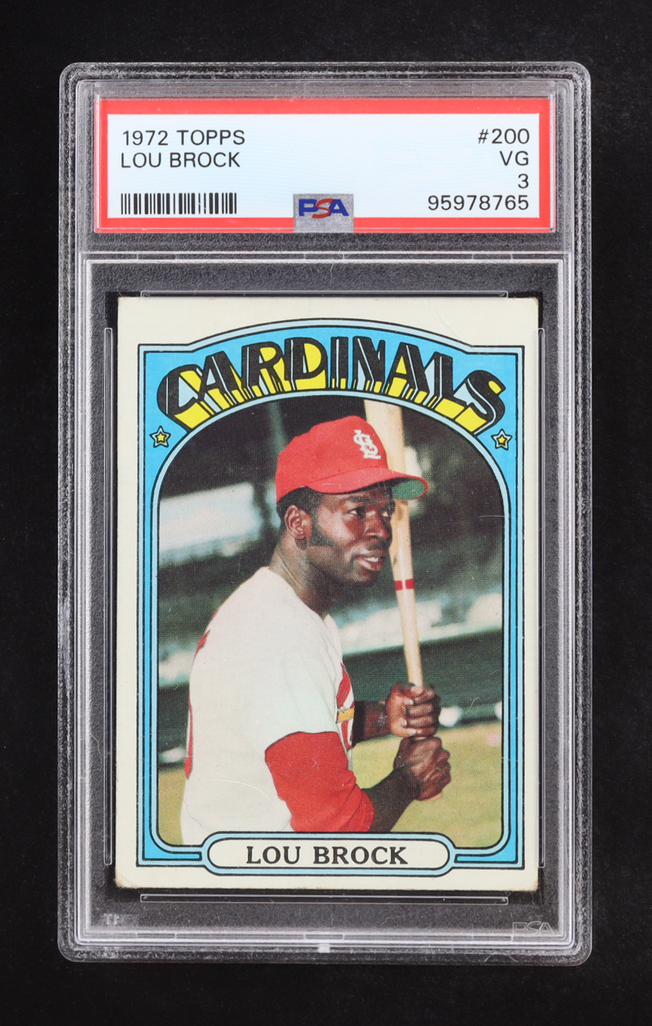 Lou Brock 1972 Topps #200 (PSA 3) at PristineAuction.com Lou Brock 1972 Topps #200 (PSA 3) at PristineAuction.com
