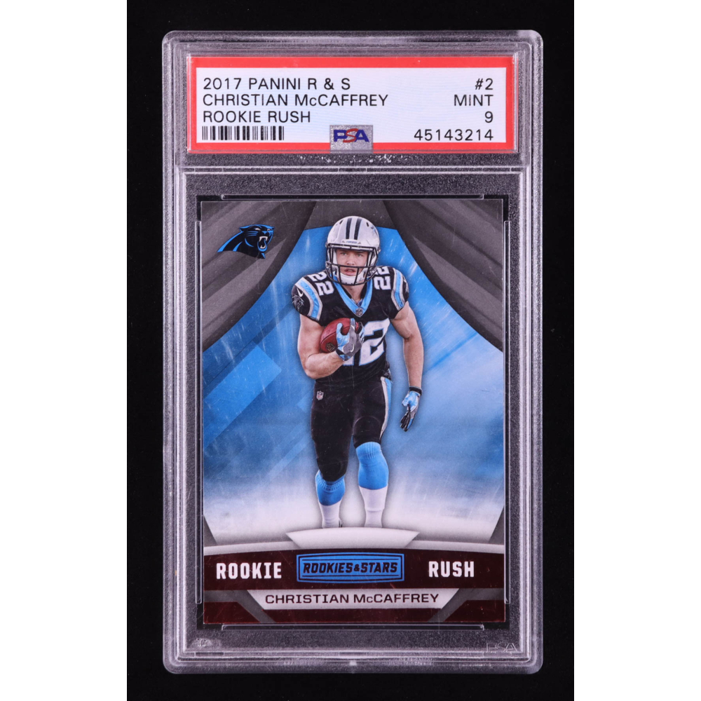 Christian McCaffrey 2017 Rookies and Stars Rookie Rush #2 RC (PSA 9) at PristineAuction.com