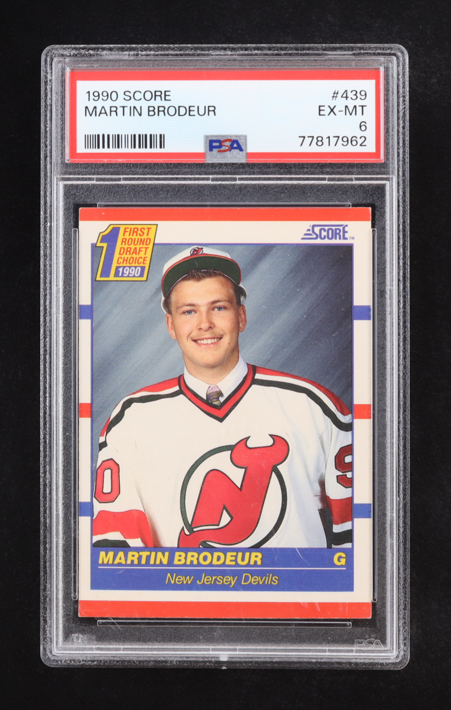 Martin Brodeur 1990 Score #439 RC (PSA 6) at PristineAuction.com Martin Brodeur 1990 Score #439 RC (PSA 6) at PristineAuction.com