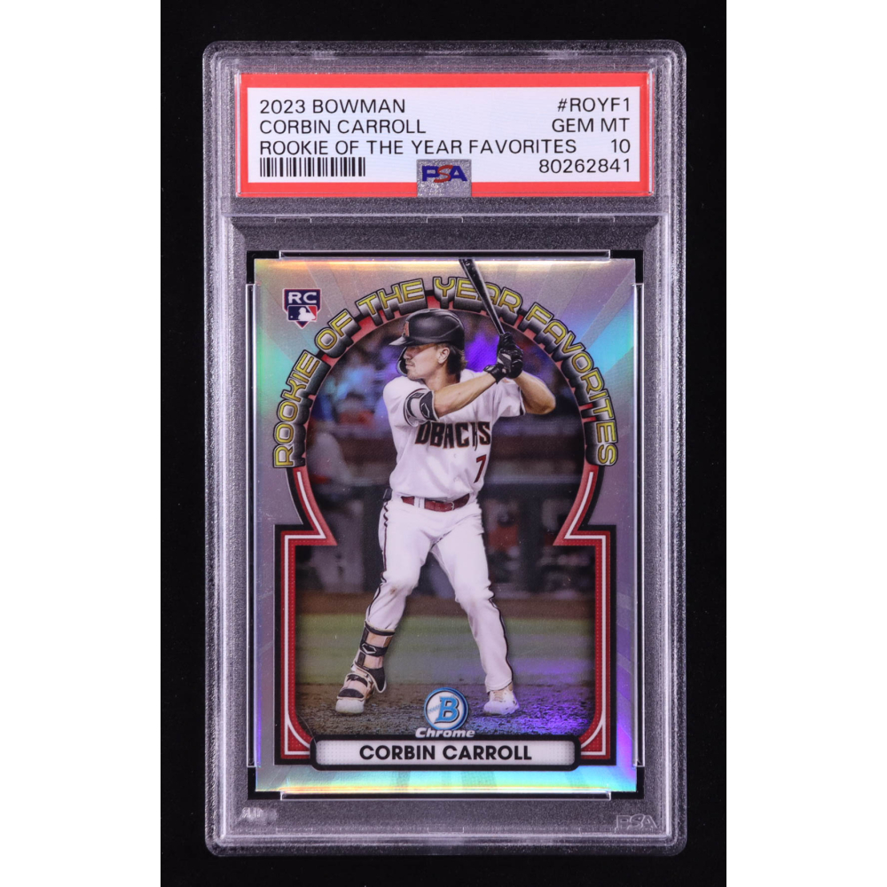 Corbin Carroll 2023 Bowman Chrome Rookie of the Year Favorites #ROYF1 RC (PSA 10) at PristineAuction.com