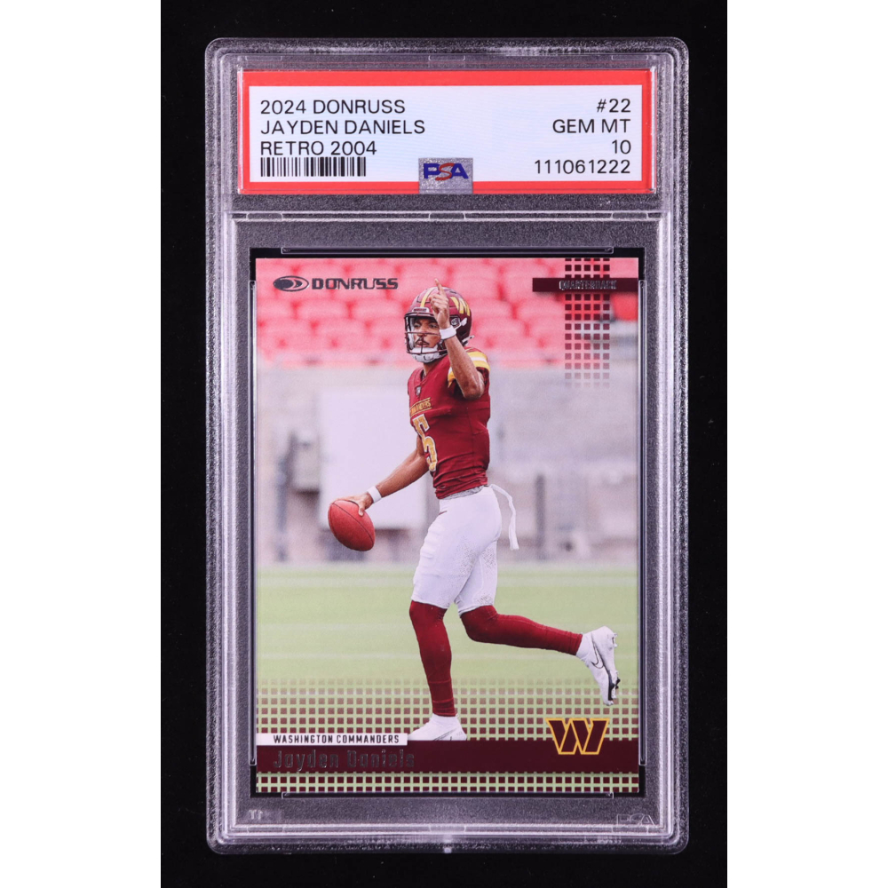 Jayden Daniels 2024 Donruss Retro '04 #22 RC (PSA 10) at PristineAuction.com