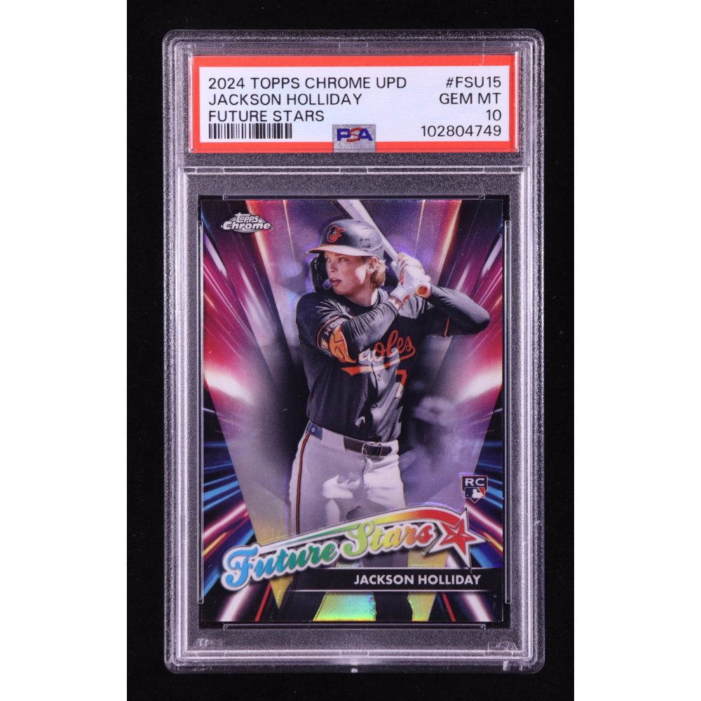 Jackson Holliday 2024 Topps Chrome Update Future Stars #FSU15 RC (PSA 10) at PristineAuction.com