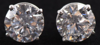 New 5.00 CTW Lab Grown Pair of Platinum Diamond Earrings E, VS2 | Estimated Retail Value: $8,000 (UGL & IGI) at PristineAuction.com