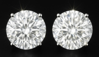 New 5.66 CTW Lab Grown Pair of Platinum Diamond Earrings G, VS2 | Estimated Retail Value: $9,000 (UGL & IGI) at PristineAuction.com