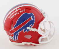 Thurman Thomas Signed Bills Speed Mini Helmet Inscribed "1991 NFL MVP" (Beckett) at PristineAuction.com