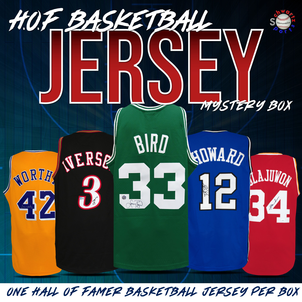 Hall of Famer Signed Basketball Jersey Mystery Box - Series 1 - (Limited to 100) - Schwartz Sports at PristineAuction.com Hall of Famer Signed Basketball Jersey Mystery Box - Series 1 - (Limited to 100) - Schwartz Sports at PristineAuction.com